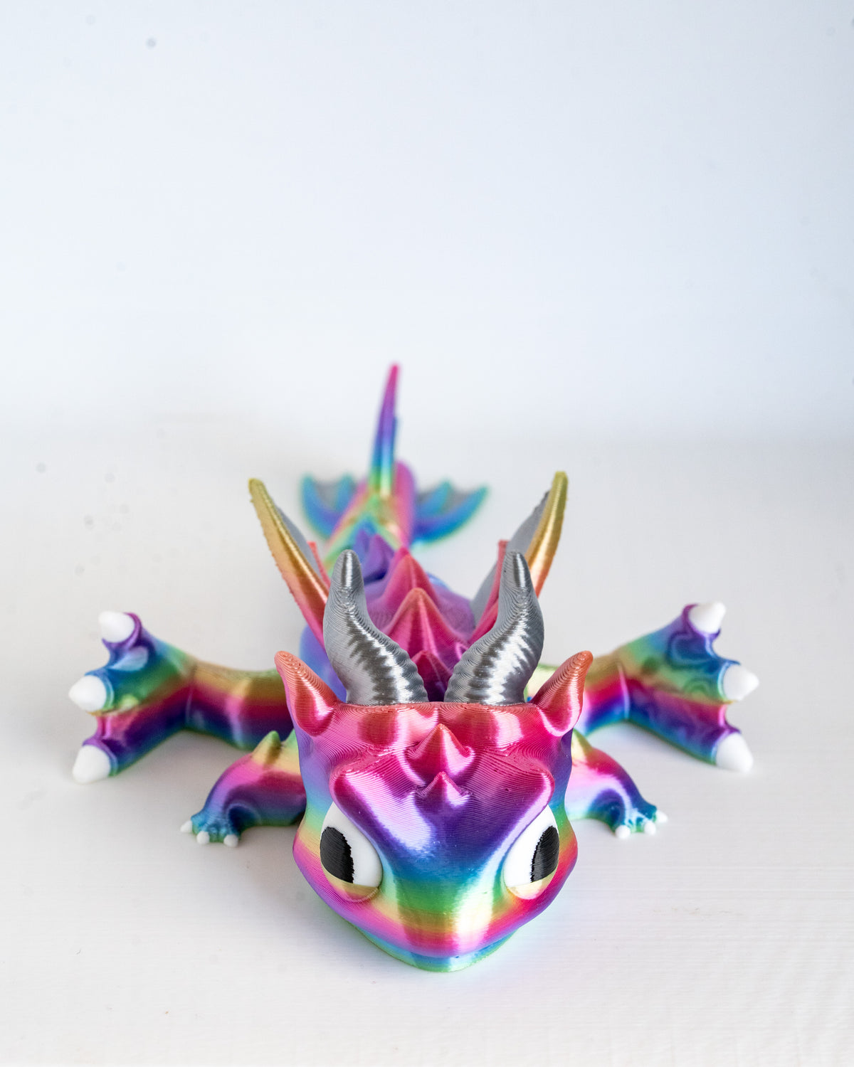 Grumble Dragon - Rainbow Articulated 3D Printed Dragon