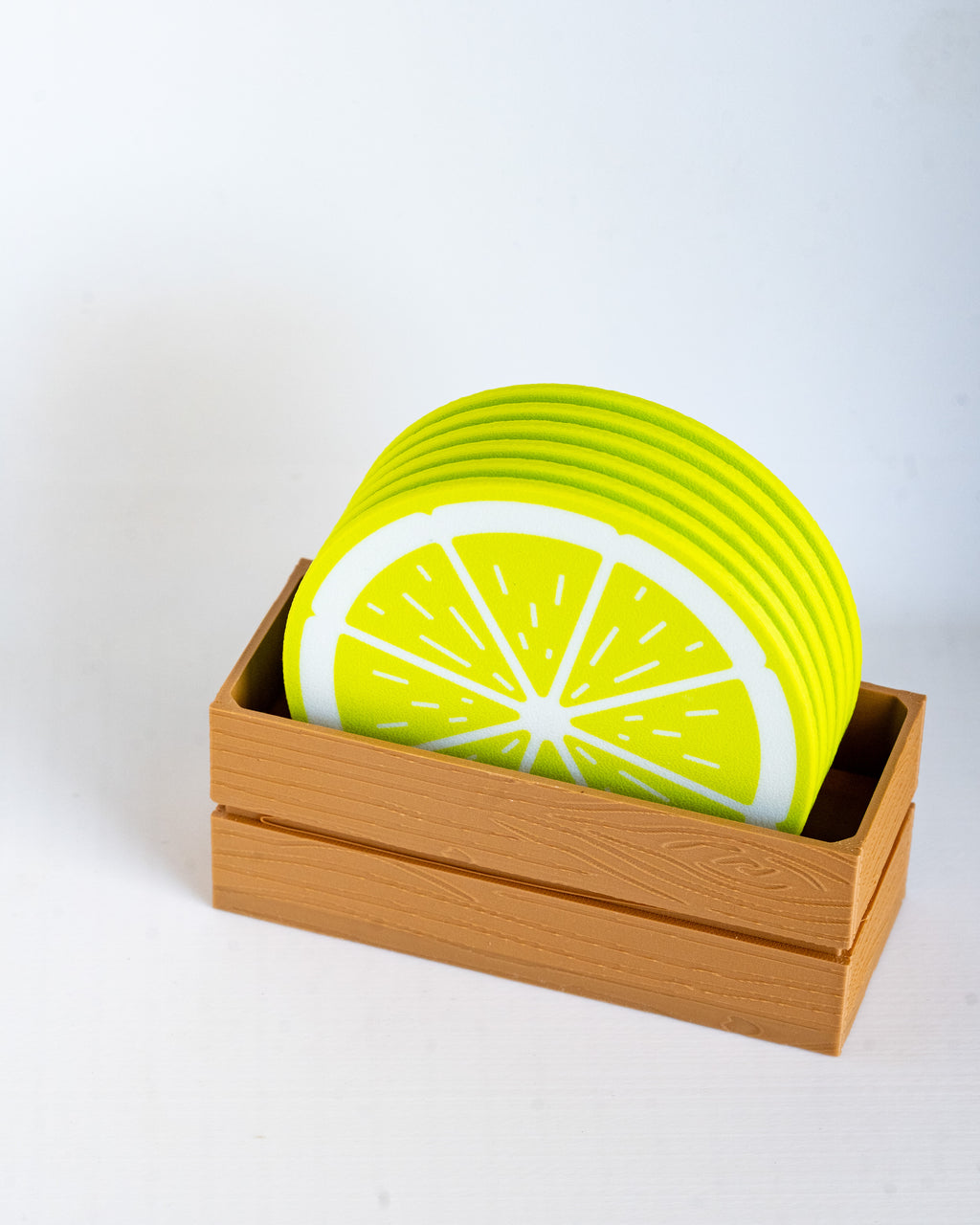 Citrus Coaster Set with Holder - 6 Piece 3D Printed Drink Coasters