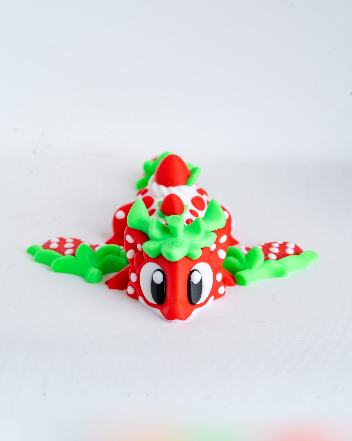 Strawberry Dragon - Articulated 3D Printed Strawberry & Cream Dessert