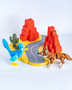 Coyote & Road Runner 3D Printed Desert Display Set
