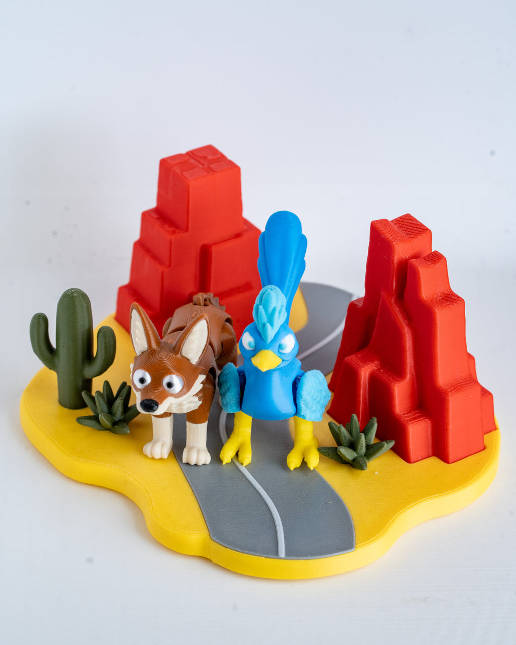 Coyote & Road Runner 3D Printed Desert Display Set