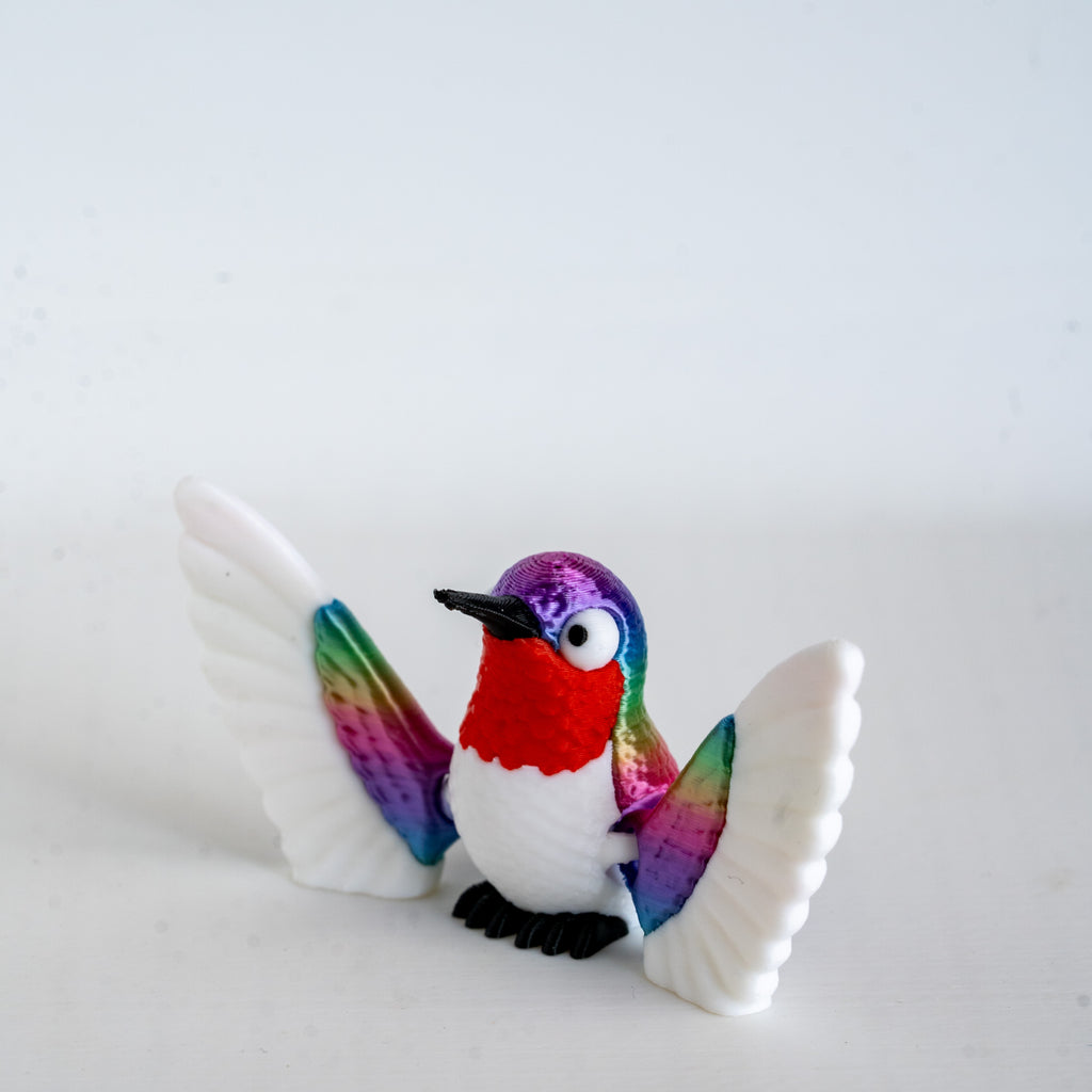 Rainbow Hummingbird - 3D Printed Bird Figurine
