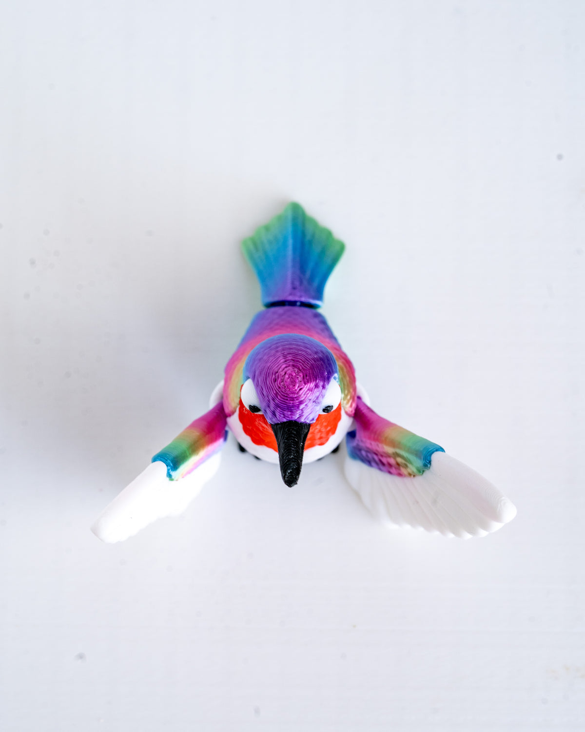 Rainbow Hummingbird - 3D Printed Bird Figurine