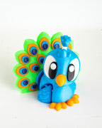 Colourful Peacock - 3D Printed Bird Figurine