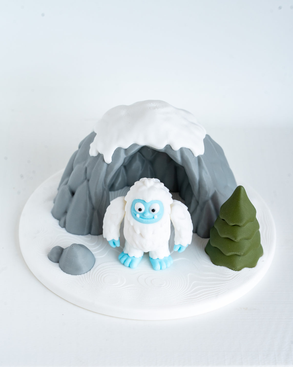 Yeti with Snow Cave - 3D Printed Winter Display Set