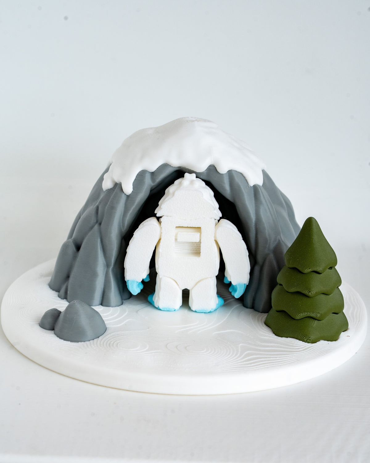 Yeti with Snow Cave - 3D Printed Winter Display Set