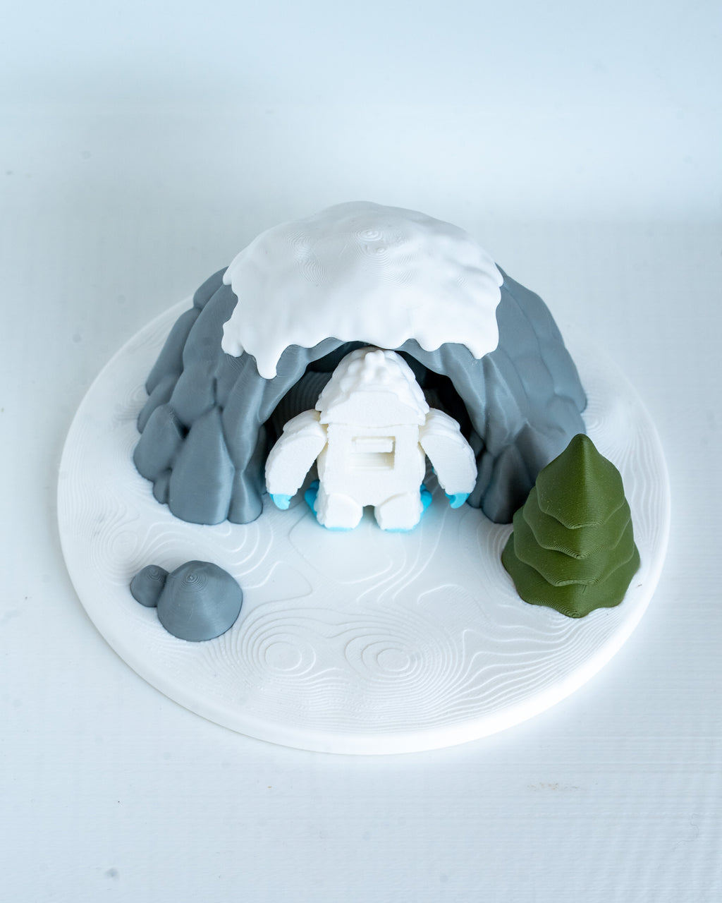 Yeti with Snow Cave - 3D Printed Winter Display Set