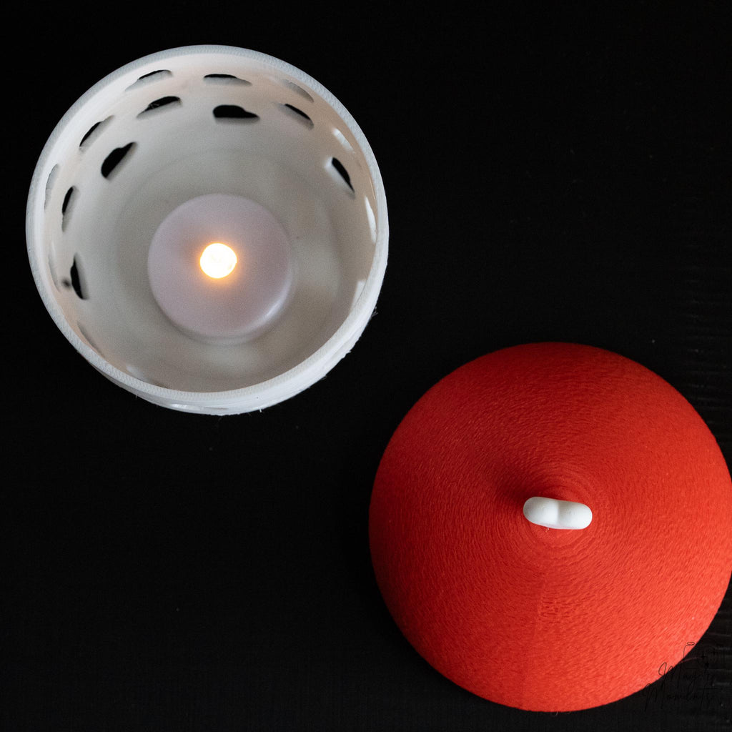 heart cutout tealight holder top view
