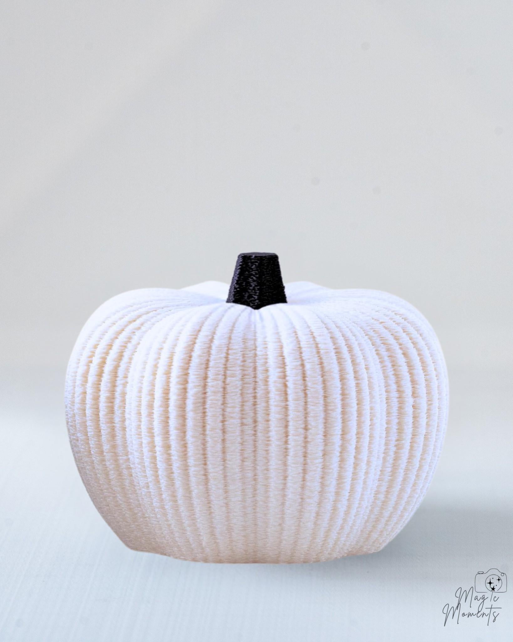 white fuzzy pumpkin 3d printed fall decor