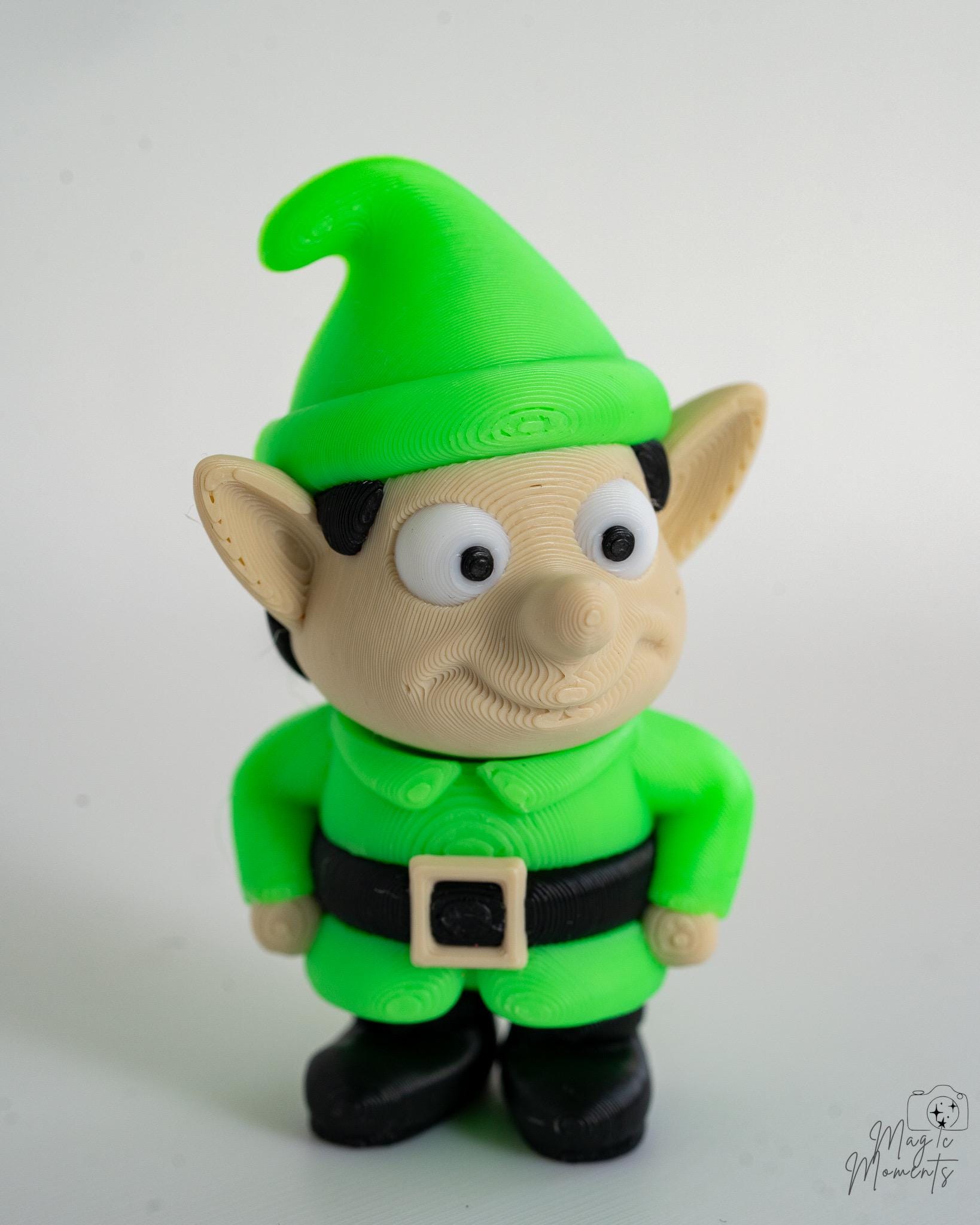 green christmas elf figurine 3d printed holiday decor