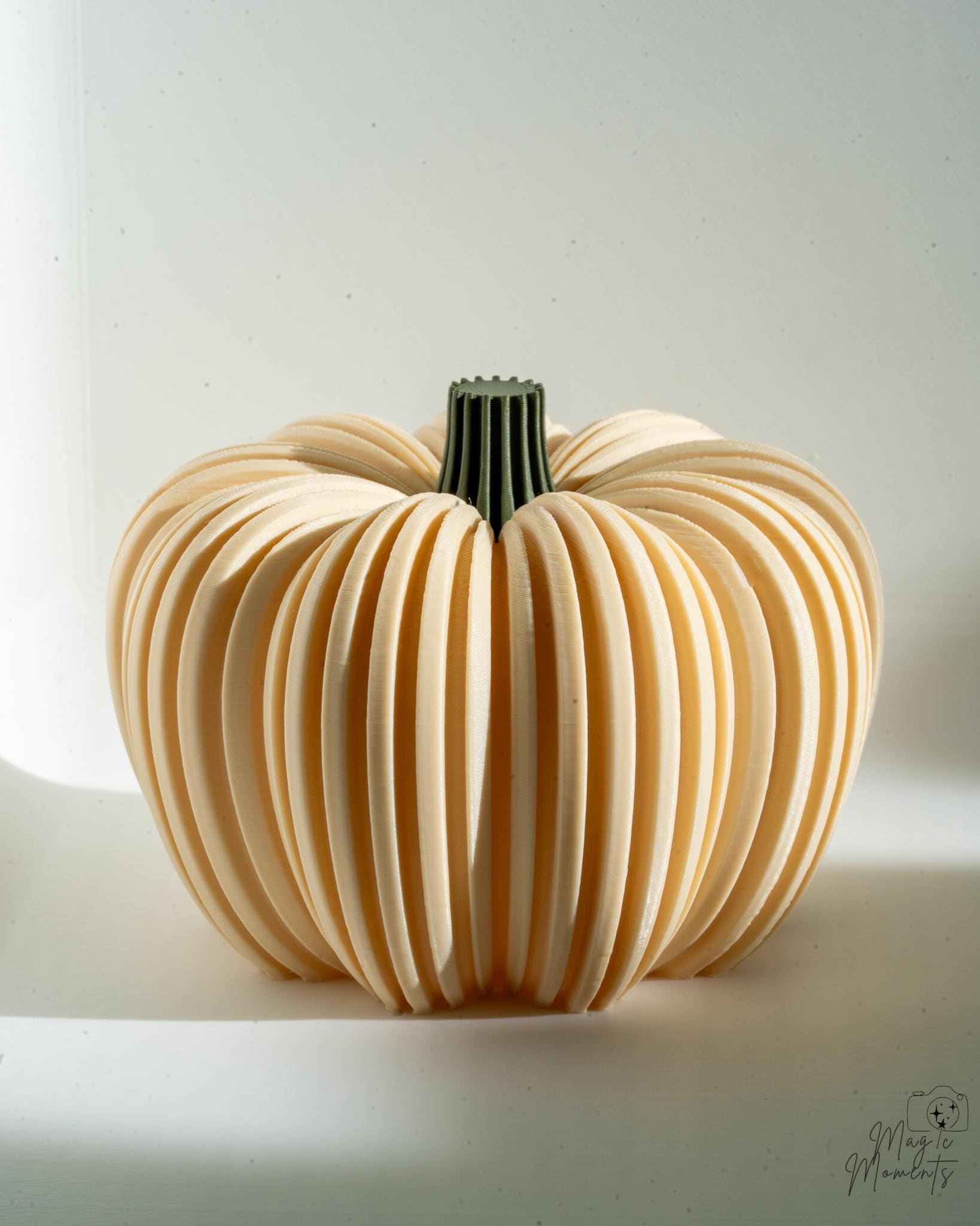 cream ribbed pumpkin fall home decor