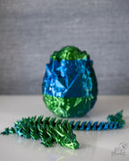 Crystal dragon with geometric dragon egg container