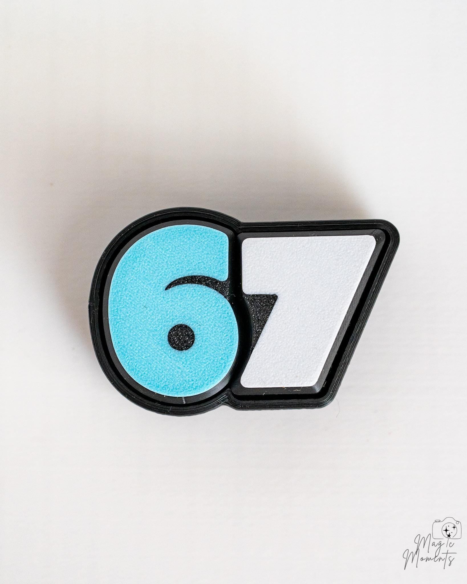 number 67 clicker 3d printed fidget keychain