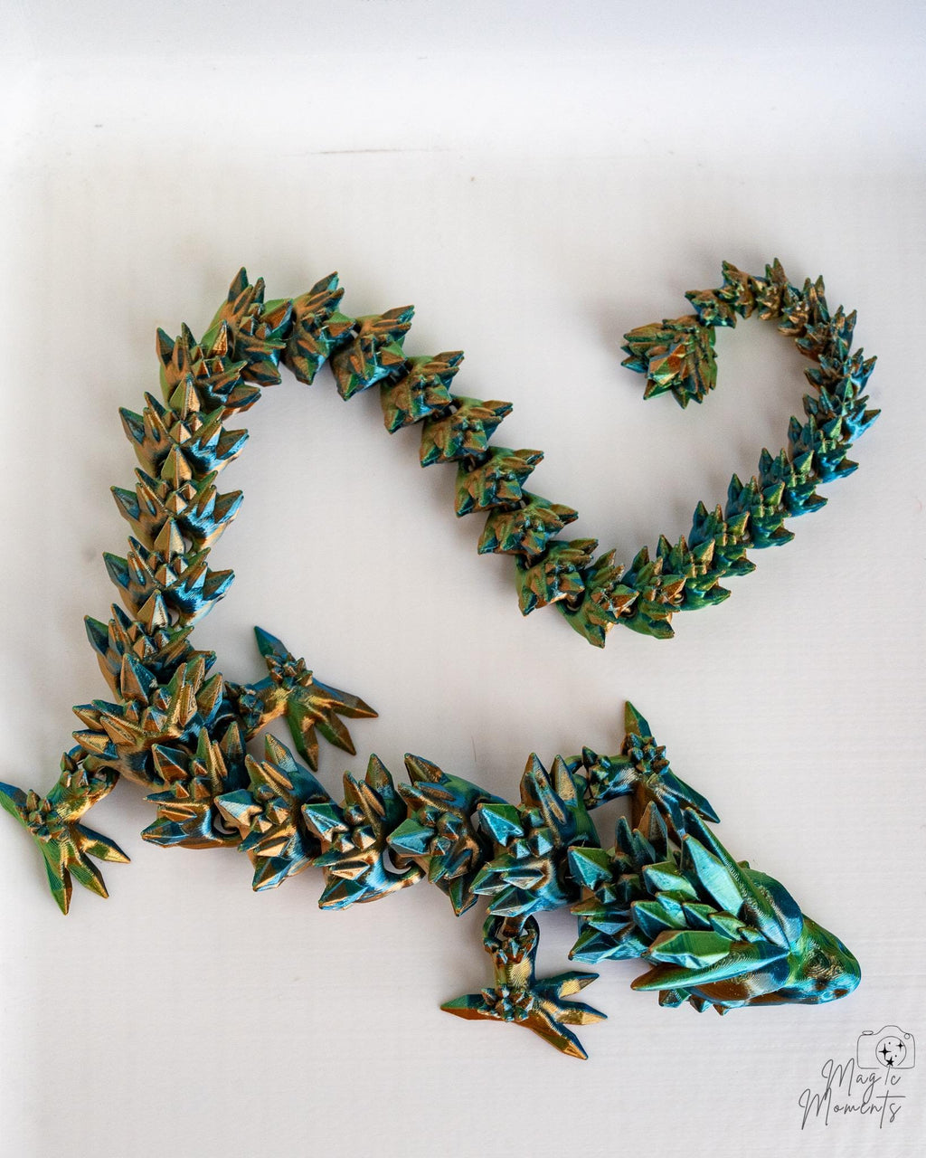 long articulated crystal dragon figure