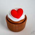 Heart cupcake clicker with red and white frosting detail