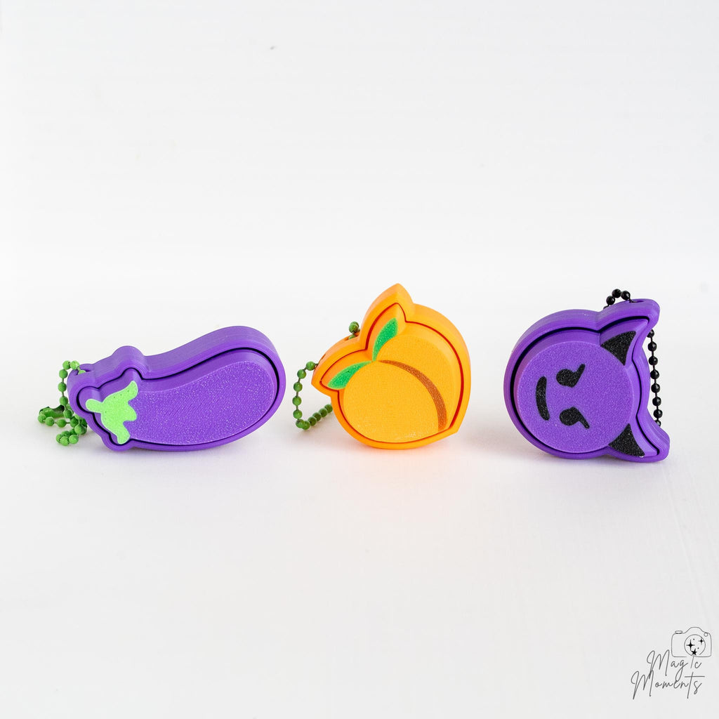 funny emoji fidget keychain set 3d printed