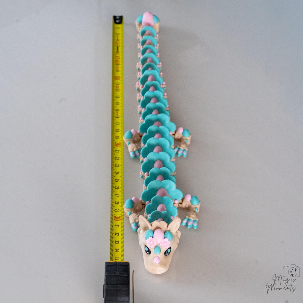 pastel dragon full length size reference 3d printed articulated dragon