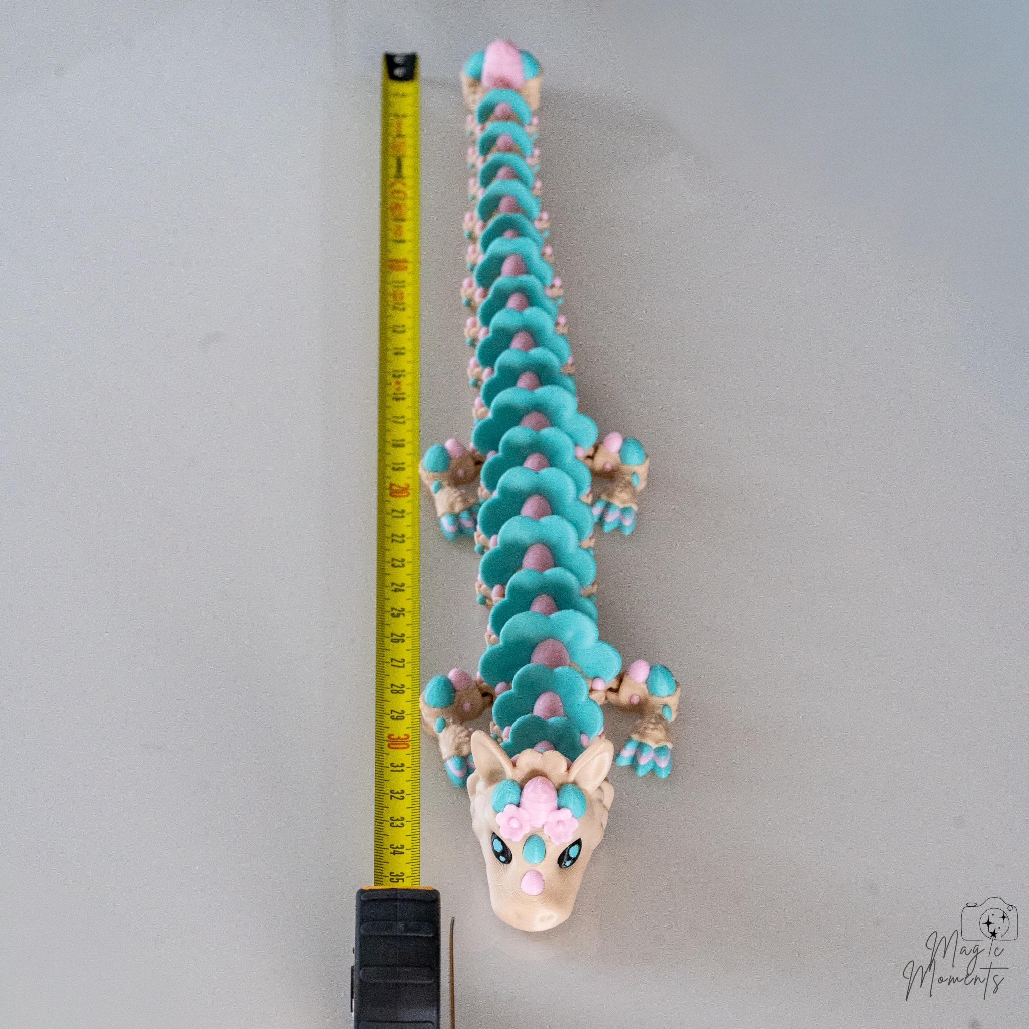 pastel dragon full length size reference 3d printed articulated dragon