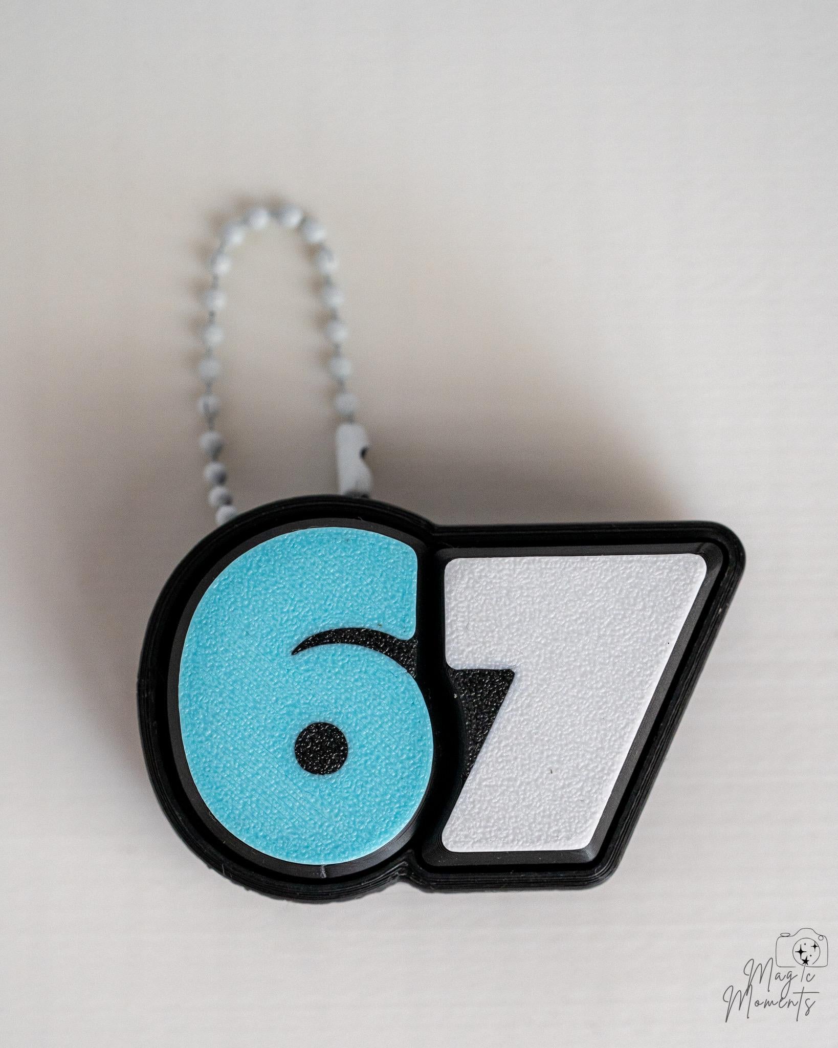 67 keychain 3d printed fidget clicker keyring