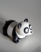 Cute panda animal figure in black and white colours