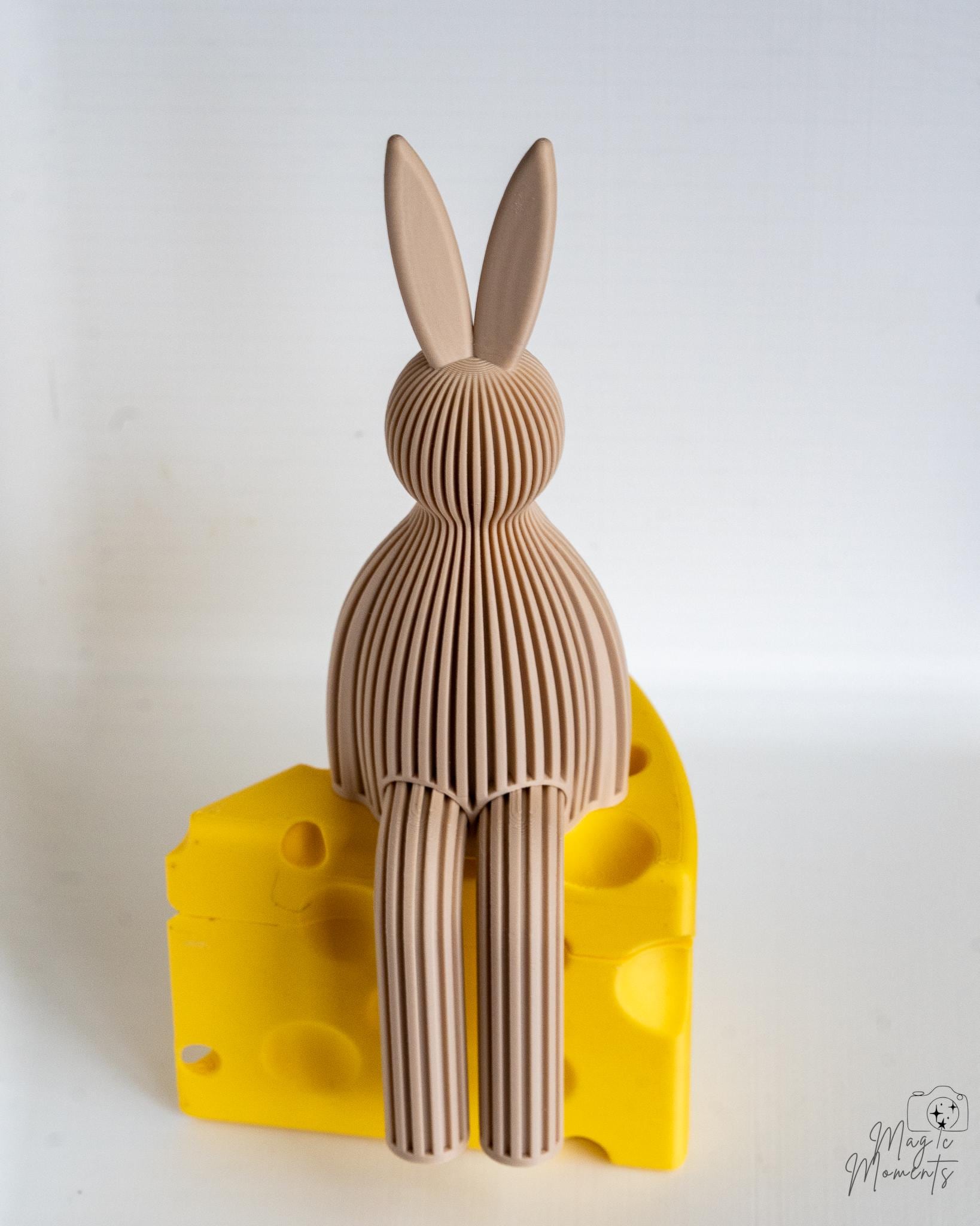 beige easter bunny figurine 3d printed rabbit decor