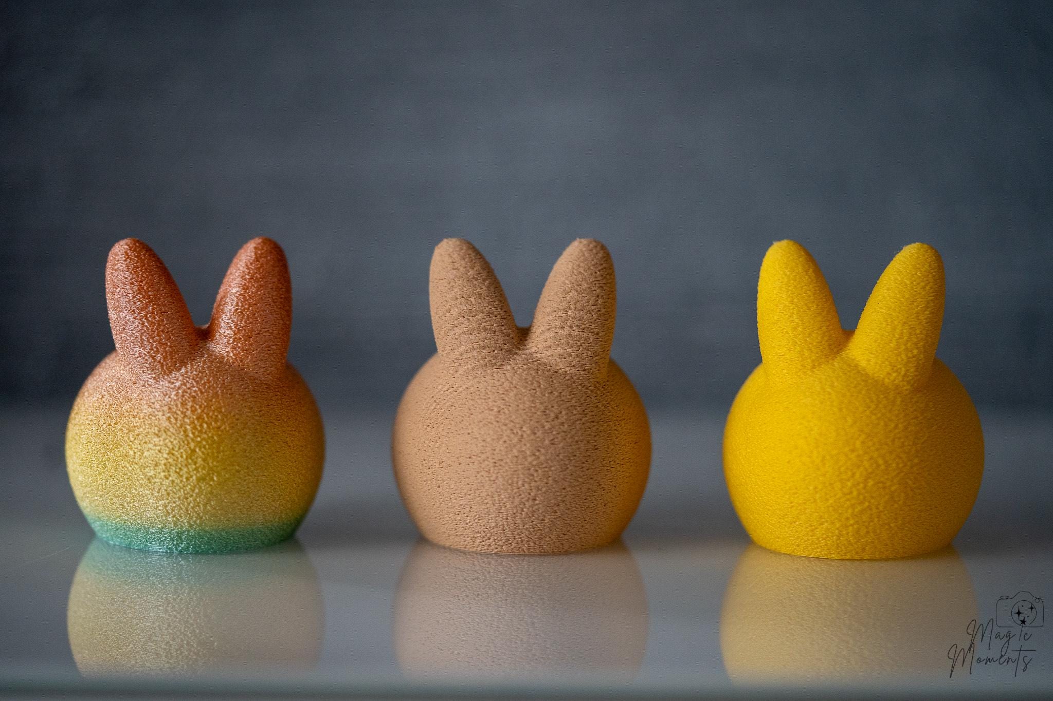 multicolor bunny tealight holder set