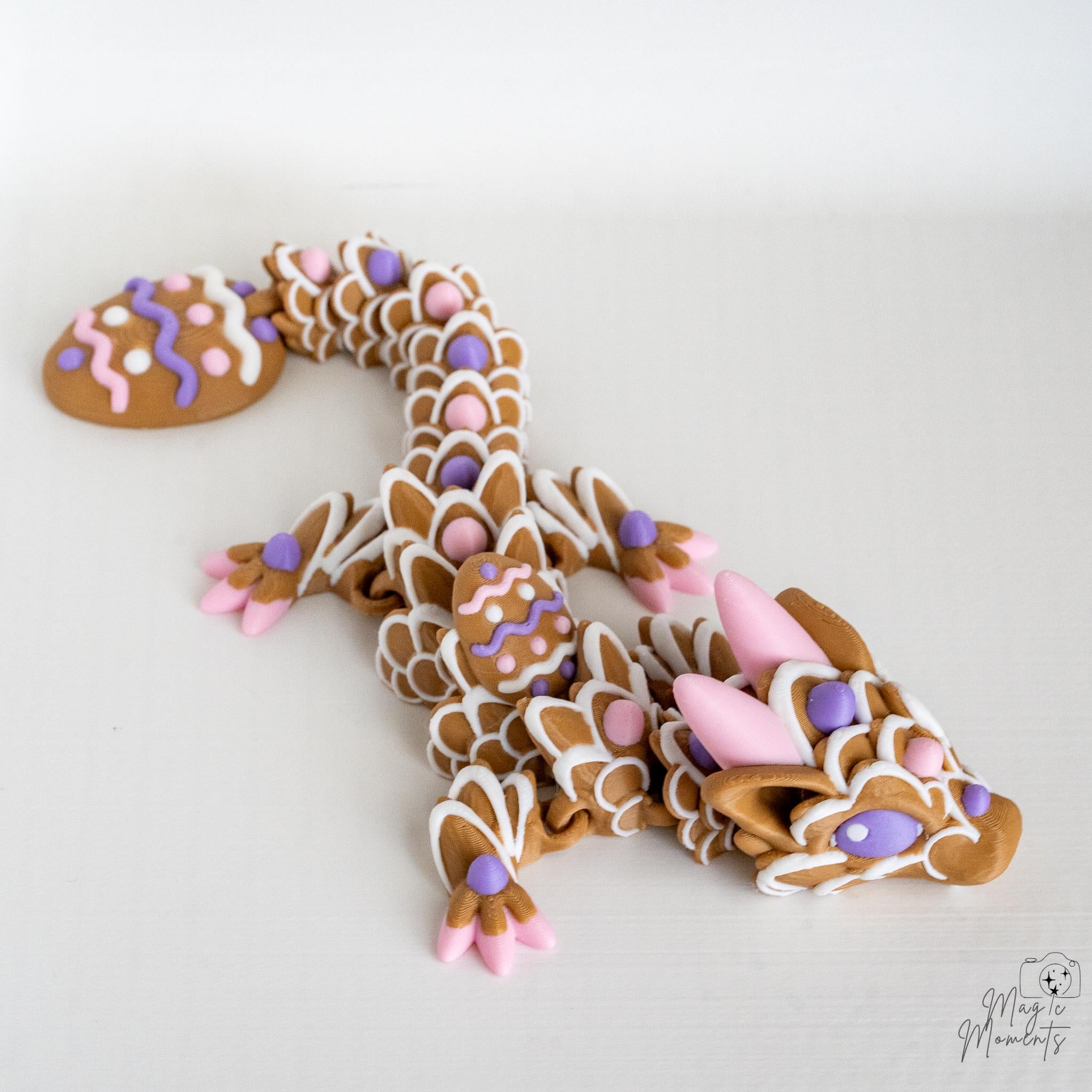 Easter Cookie Dragon - 3D Printed Pastel Fantasy Spring Decor