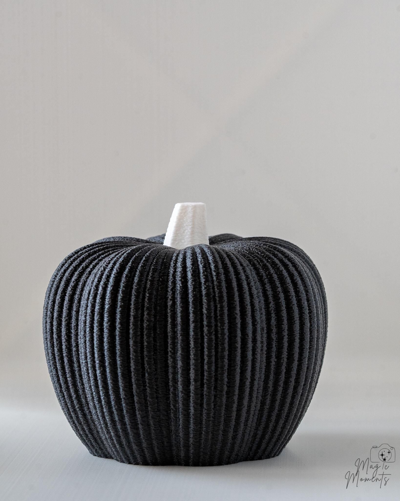 Fuzzy pumpkin decorative figure with textured finish