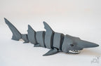 3D printed articulated shark display figure with flexible body design