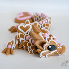 heart themed gingerbread dragon 3d printed fantasy figure