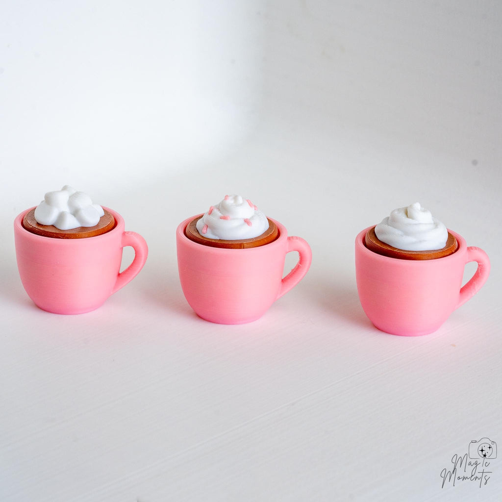 set coffee cup clicker collection 3d printed fidgets
