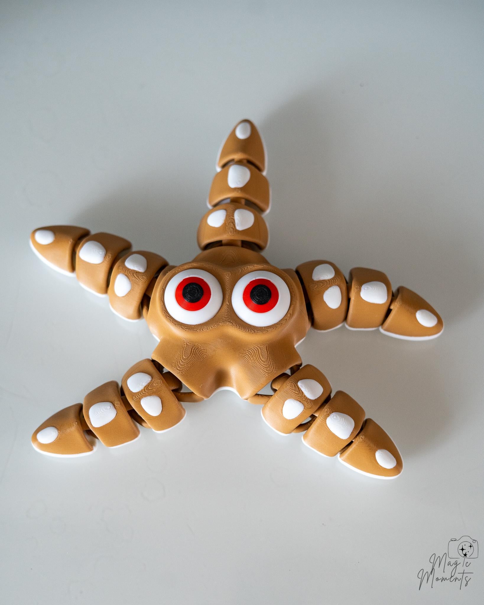 Articulated starfish with flexible segmented arms