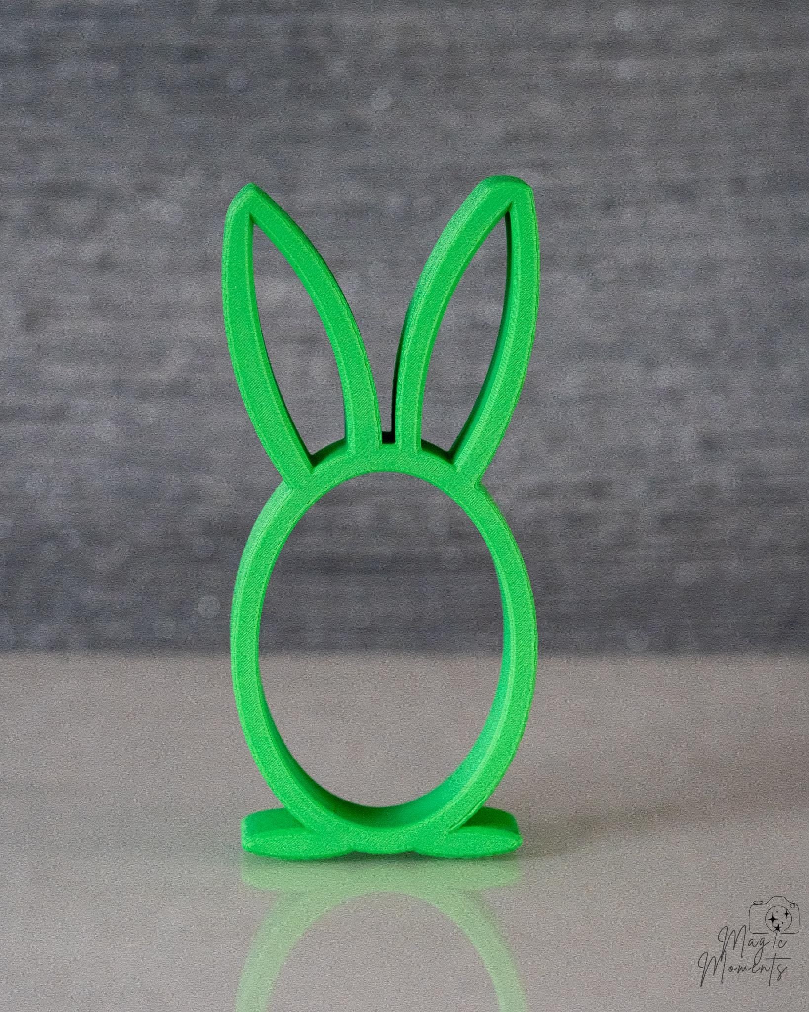 Green bunny egg holder display stand