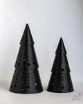 black christmas tree candle holders
