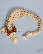 Articulated skeleton dragon curled pose decorative model