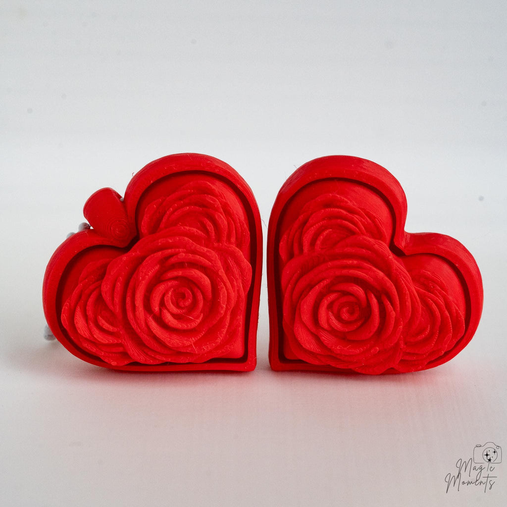 rose heart clicker set 3d printed valentine keychains