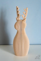 beige ribbed reindeer decor