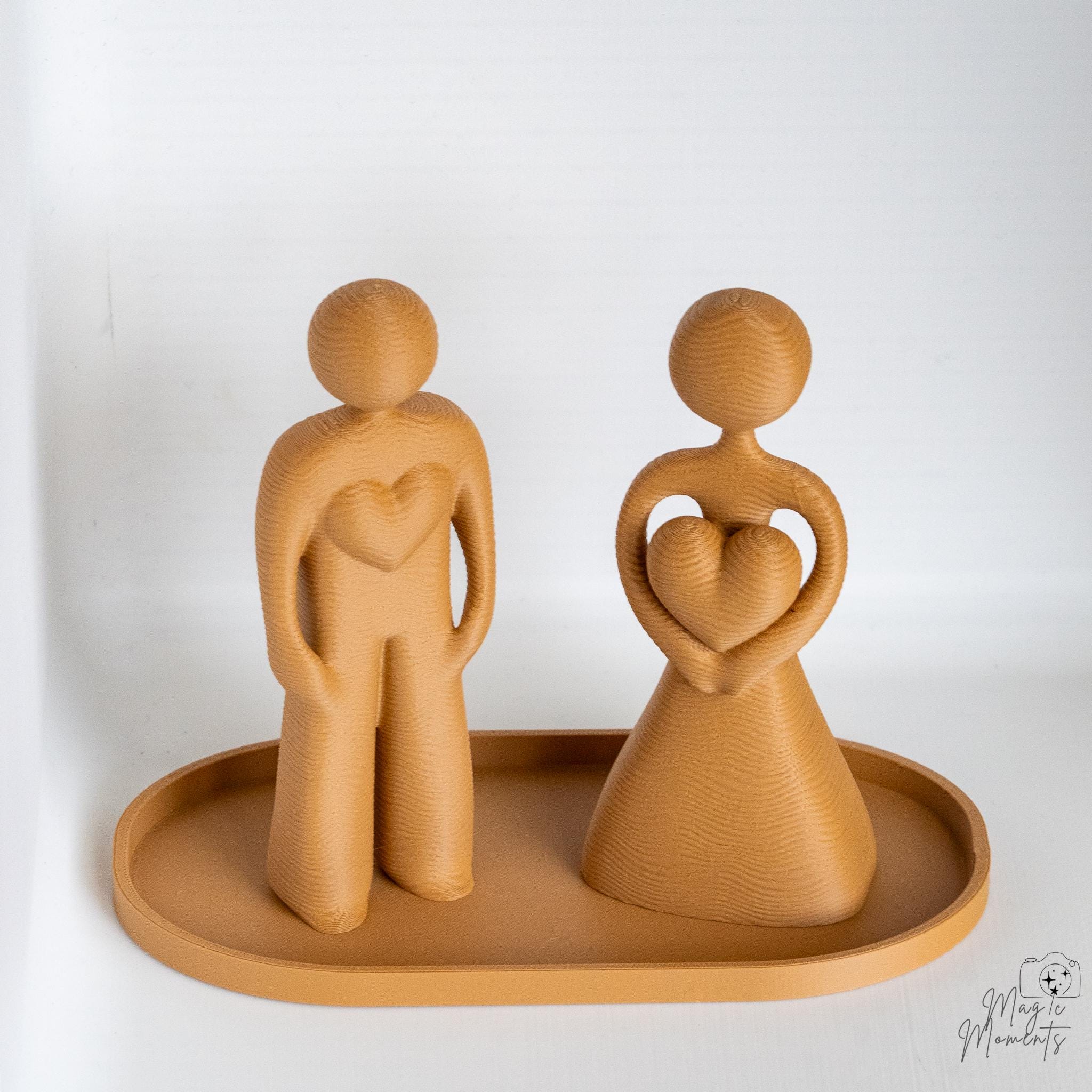 Minimalist couple figures on decorative tray