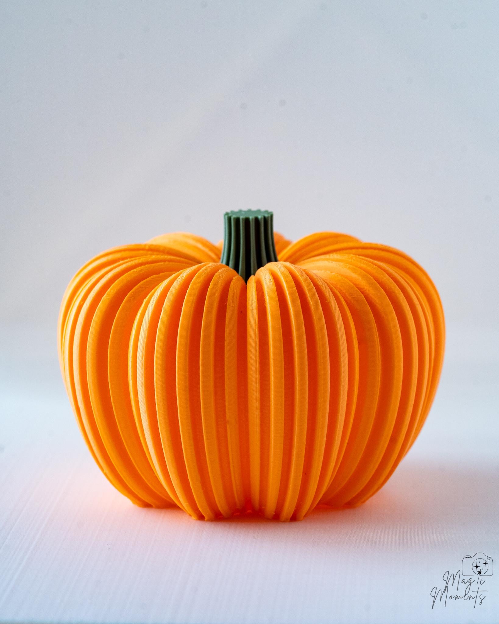 orange ribbed pumpkin halloween decoration