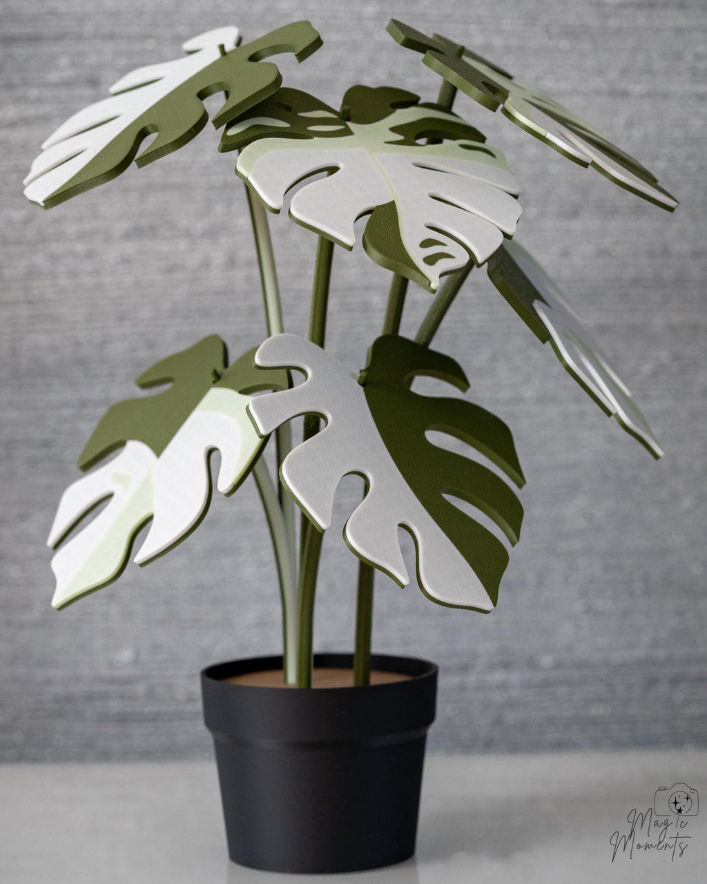 Monstera Coaster Plant - 3D Printed Leaf Coaster Set with Holder