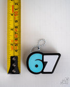 67 clicker keychain size reference 3d printed with ruler