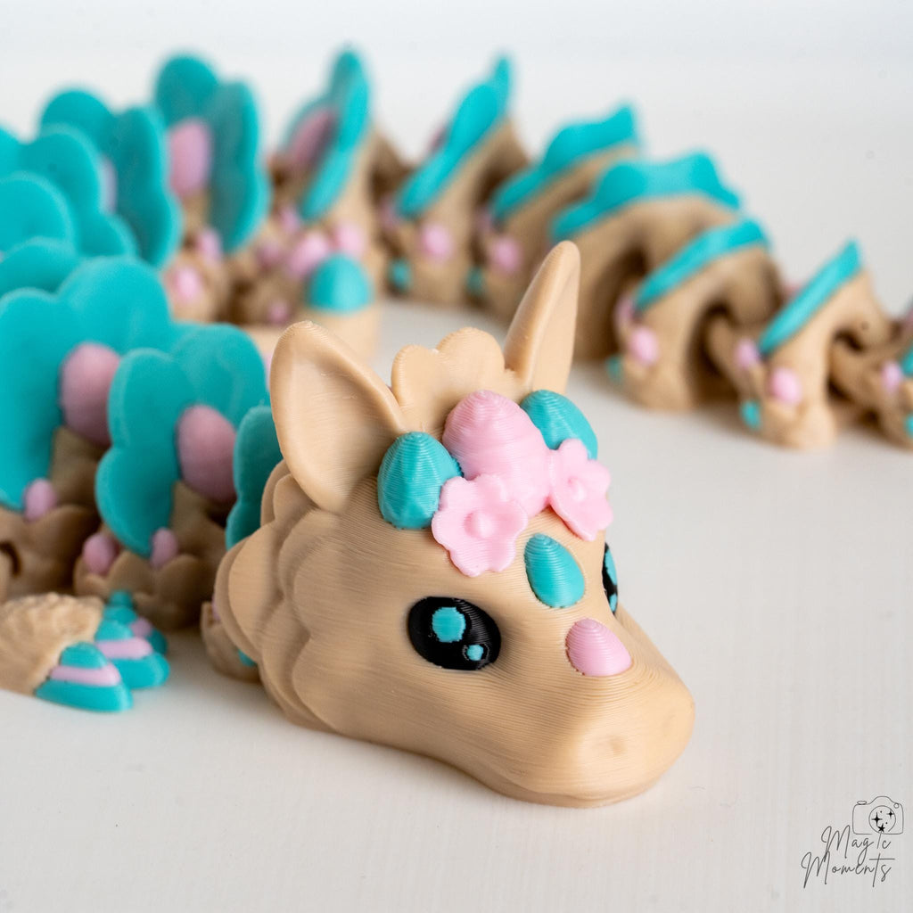 cute articulated dragon 3d printed pastel dragon decorative figure