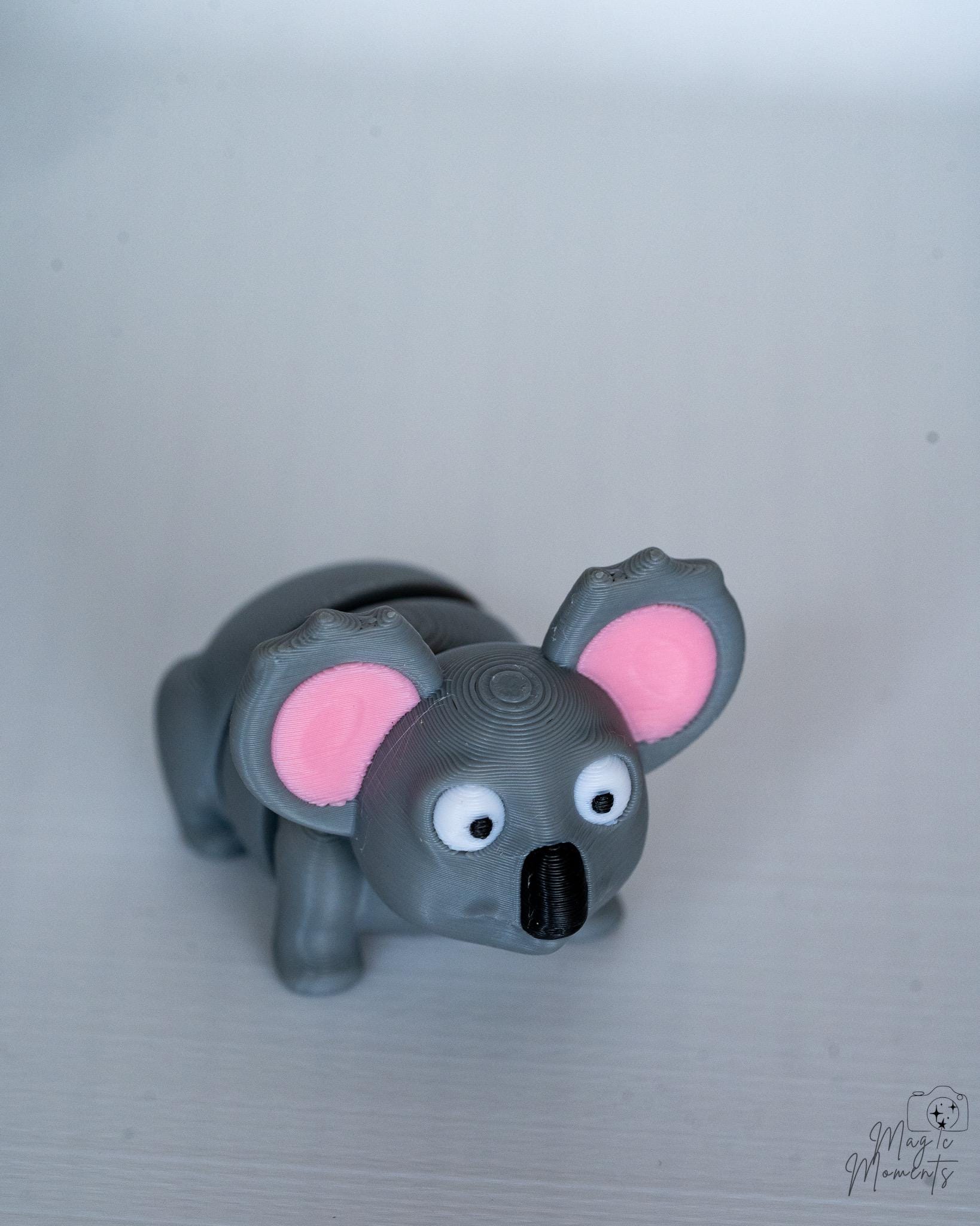 Grey koala decorative figure with pink ears