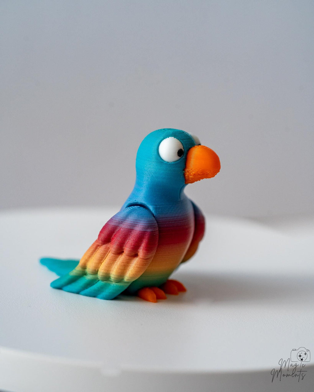 rainbow bird figurine 3d printed decorative bird