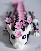 Fantasy blossom dragon with pink flower details