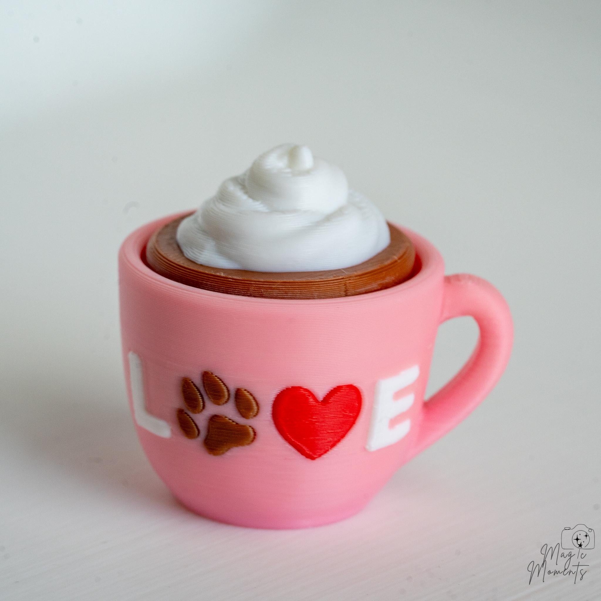 love coffee mug clicker 3d printed cute cup