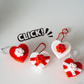 valentines heart clicker ornaments