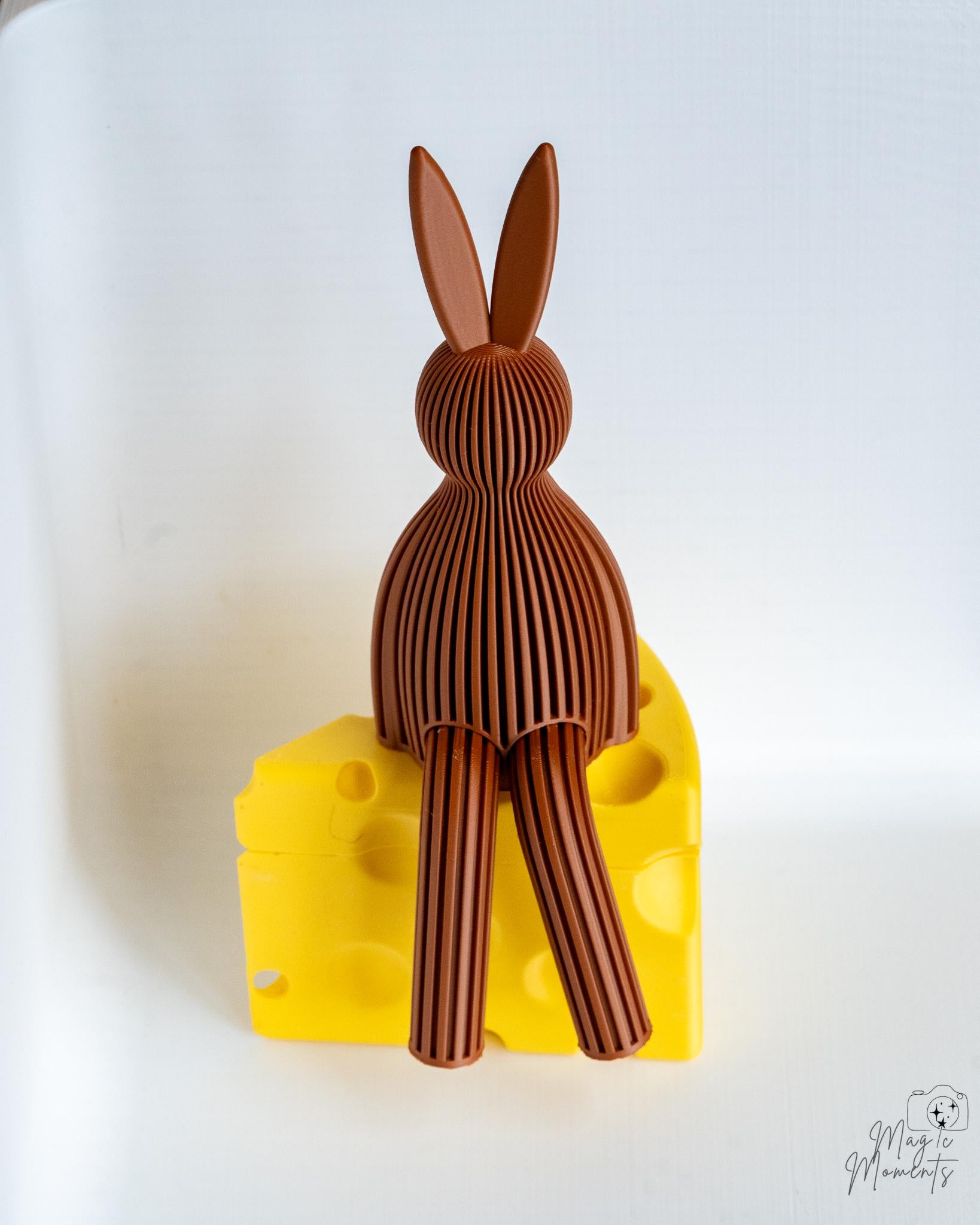 brown easter bunny figurine 3d printed rabbit decor