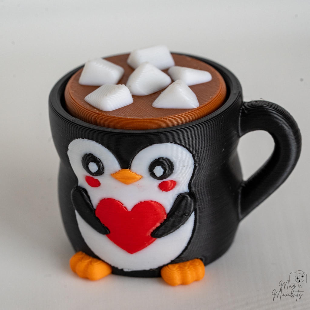Penguin Mug Clicker - 3D Printed Penguin Fidget Desk Gadget