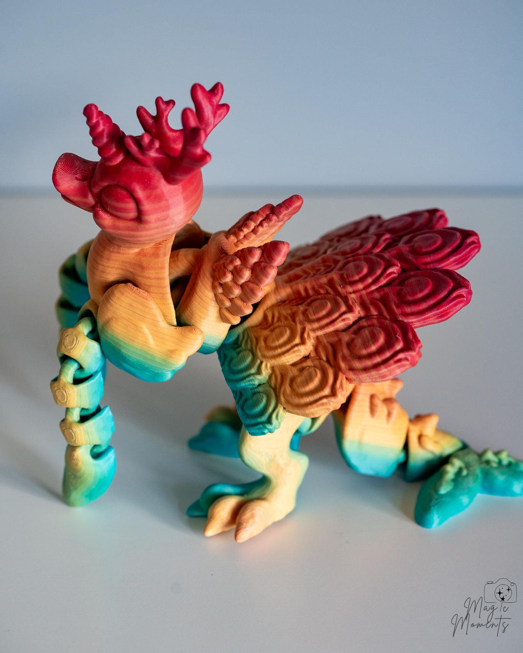 Colourful phoenix fantasy creature decorative figure